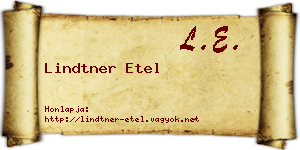 Lindtner Etel névjegykártya